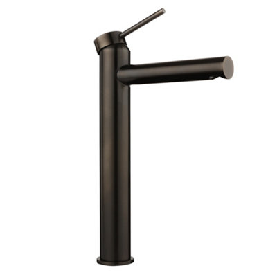 Homestylestore Black Nickel High Rise Mono Bathroom Basin Mixer Tap Lever Handle from B&Q
