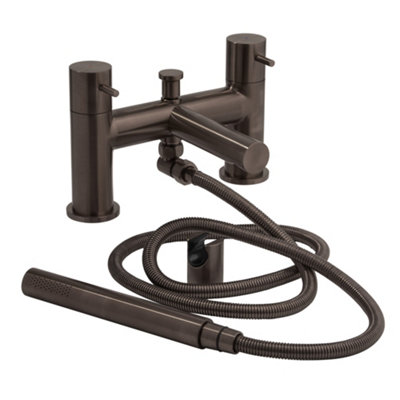 Homestylestore Black Nickel Bath Shower Mixer Tap Hand Shower Handset Kit from B&Q