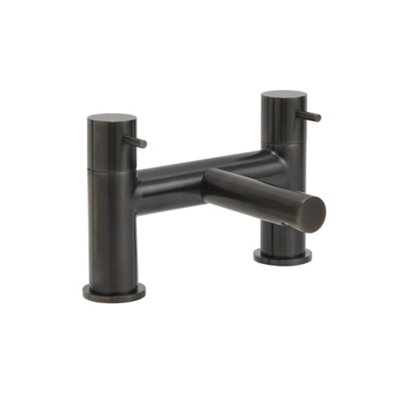 Homestylestore Black Nickel Bathroom Bath Filler Tap Lever Handles from B&Q