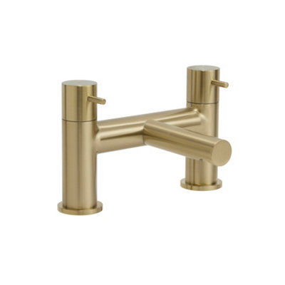 Homestylestore Brushed Brass Bathroom Bath Filler Tap Lever Handles from B&Q
