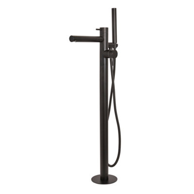 Homestylestore Black Freestanding Bath Shower Mixer Tap Hand Shower Handset Kit from B&Q