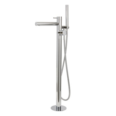 Homestylestore Chrome Freestanding Bath Shower Mixer Tap Hand Shower Handset Kit from B&Q