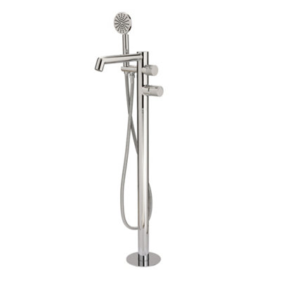 Homestylestore Chrome Freestanding Thermostatic Bath Shower Mixer Tap Hand Shower Handset Kit from B&Q