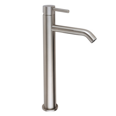 Homestylestore Steel High Rise Mono Bathroom Basin Mixer Tap Lever Handle from B&Q