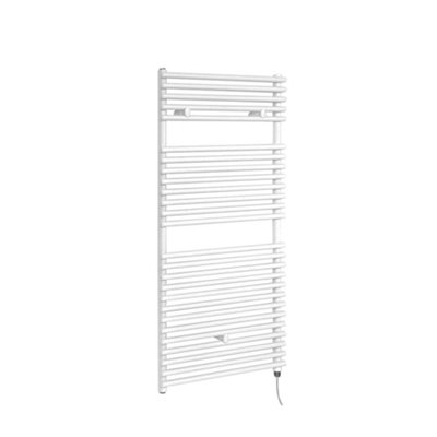 Homestylestore White Bar On Bar Heated Towel Rail Radiator 1190 X 450mm from B&Q