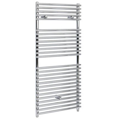 Homestylestore Chrome Bar On Bar Heated Towel Rail 1190 X 600mm from B&Q