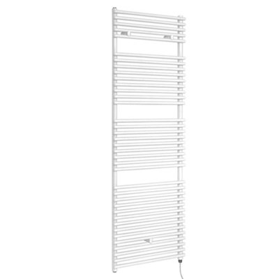 Homestylestore White Bar On Bar Heated Towel Rail 1738 X 600mm from B&Q