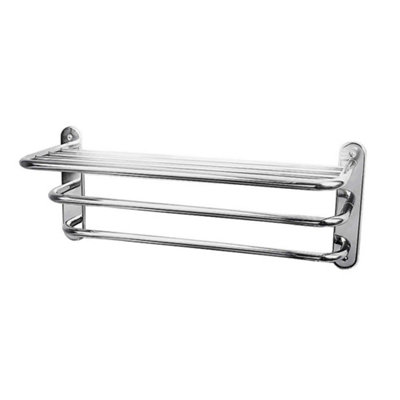 Homestylestore Chrome Three Tier Wall Mounted Towel Rail Rack from B&Q