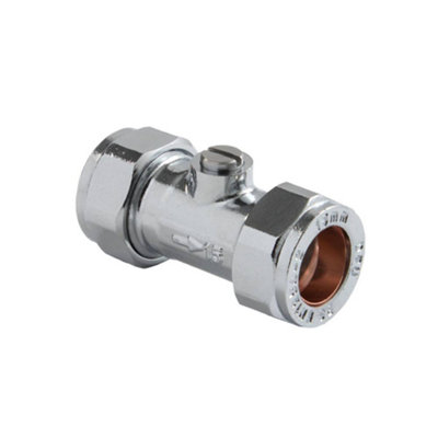 Homestylestore 15mm Chrome Hot Cold Water Isolating Valve from B&Q