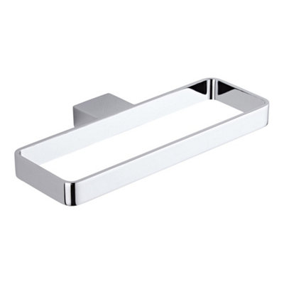 Homestylestore Chrome Wall Mounted Square Ring Bathroom Towel Holder from B&Q