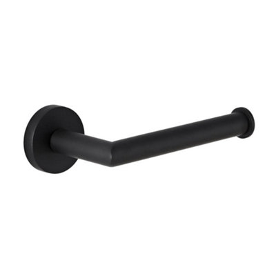 Homestylestore Black Round Wall Mounted Bathroom Toilet Roll Holder from B&Q