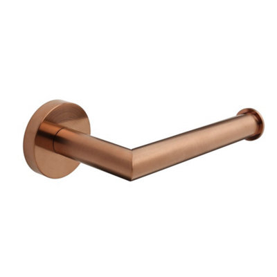 Homestylestore Brushed Copper Bathroom Wall Mounted Toilet Roll Holder from B&Q