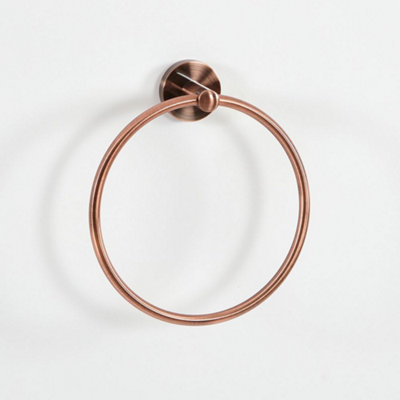 Homestylestore Copper Bathroom Wall Mounted Round Towel Ring Holder from B&Q
