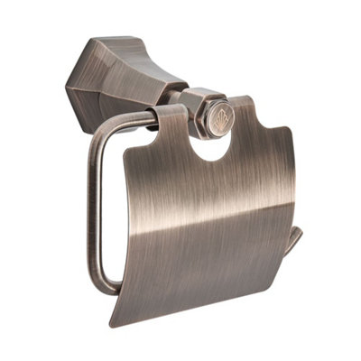 Homestylestore Aged Bronze Art Deco Bathroom Wall Mounted Toilet Roll Paper Holder from B&Q