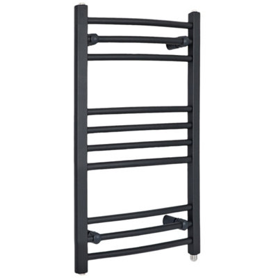 Homestylestore Anthracite Curved Bar Heated Towel Rail Radiator 800 X 500mm from B&Q