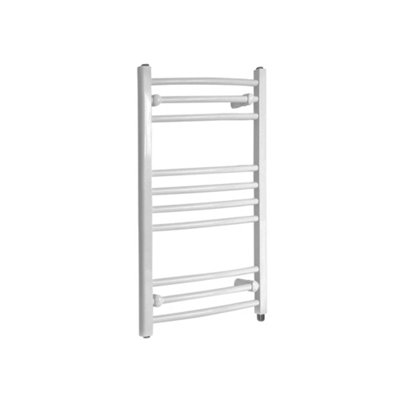 Homestylestore White Curved Bar Heated Towel Rail Radiator 800 X 500mm from B&Q