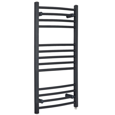 Homestylestore Anthracite Curved Bar Heated Towel Rail 1000 X 500mm from B&Q