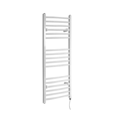 Homestylestore White Curved Bar Heated Towel Rail Radiator 1200 X 500mm from B&Q