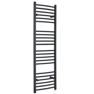 Homestylestore Anthracite Curved Bar Heated Towel Rail 1600 X 500mm from B&Q