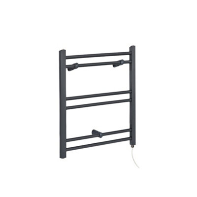 Homestylestore Anthracite Straight Bar Heated Towel Rail Radiator 600 X 400mm from B&Q