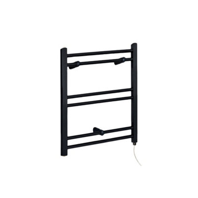 Homestylestore Black Straight Bar Heated Towel Rail Radiator 600 X 400mm from B&Q
