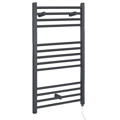 Homestylestore Anthracite Straight Bar Heated Towel Rail Radiator 1000 X 400mm from B&Q
