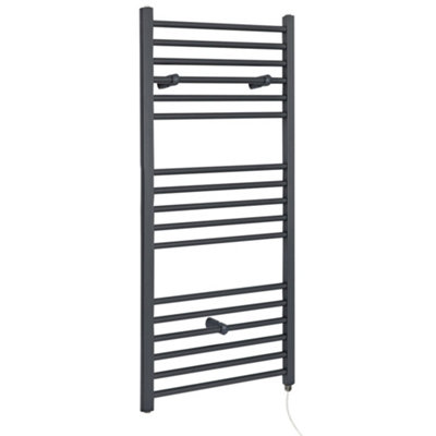 Homestylestore Anthracite Straight Bar Heated Towel Rail Radiator 1200 X 400mm from B&Q