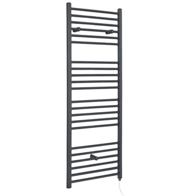 Homestylestore Anthracite Straight Bar Heated Towel Rail Radiator 1600 X 400mm from B&Q