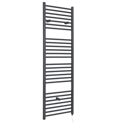Homestylestore Anthracite Straight Bar Heated Towel Rail Radiator 1800 X 400mm from B&Q