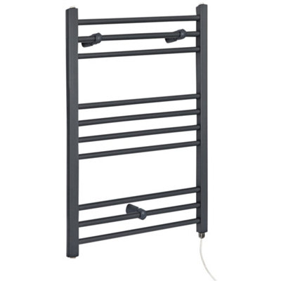 Homestylestore Anthracite Straight Bar Heated Towel Rail Radiator 800 X 500mm from B&Q