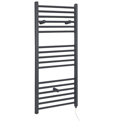 Homestylestore Anthracite Straight Bar Heated Towel Rail Radiator 1200 X 500mm from B&Q