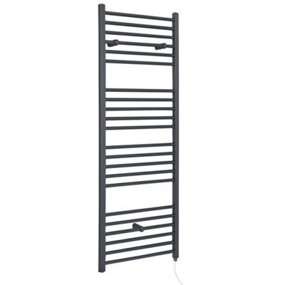 Homestylestore Anthracite Straight Bar Heated Towel Rail Radiator 1600 X 500mm from B&Q