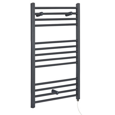 Homestylestore Anthracite Straight Bar Heated Towel Rail Radiator 1000 X 600mm from B&Q