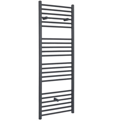 Homestylestore Anthracite Straight Bar Heated Towel Rail Radiator 1600 X 600mm from B&Q