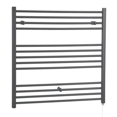 Homestylestore Anthracite Straight Bar Heated Towel Rail Radiator 1000 X 1000mm from B&Q