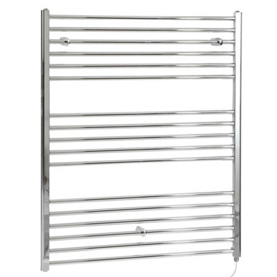 Homestylestore Chrome Straight Bar Heated Towel Rail Radiator 1200 X 1000mm from B&Q
