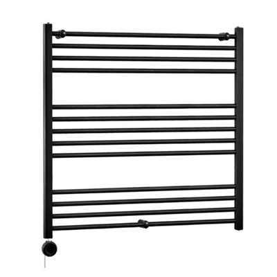 Homestylestore Black Straight Ladder Wifi Electric Heated Towel Rail 1000 X 1000mm from B&Q