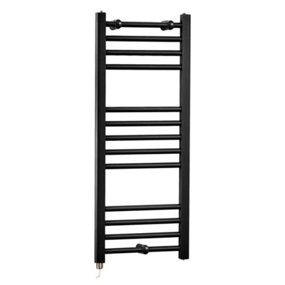 Homestylestore Black Straight Ladder Electric Heated Towel Rail 1000 X 400mm from B&Q