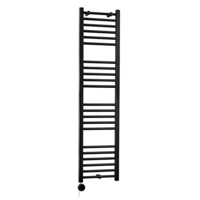 Homestylestore Black Straight Ladder Wifi Electric Heated Towel Rail 1600 X 400mm from B&Q