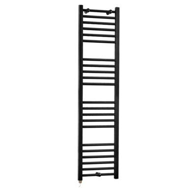 Homestylestore Black Straight Ladder Electric Heated Towel Rail 1600 X 400mm from B&Q