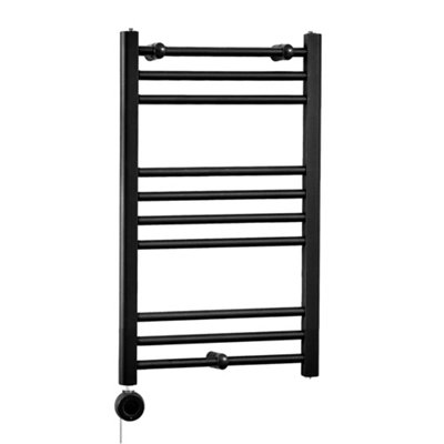Homestylestore Black Straight Ladder Wifi Electric Heated Towel Rail 800 X 500mm from B&Q