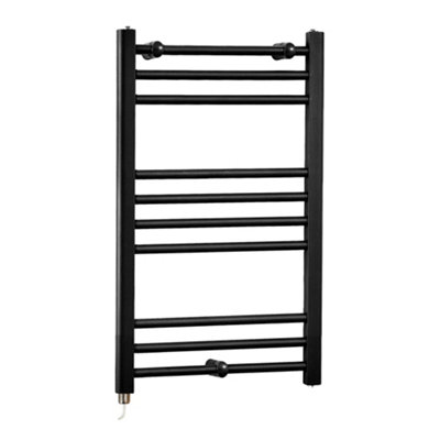 Homestylestore Black Straight Ladder Electric Heated Towel Rail 800 X 500mm from B&Q