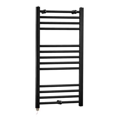 Homestylestore Black Straight Ladder Electric Heated Towel Rail 1000 X 500mm from B&Q