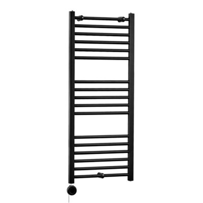 Homestylestore Black Straight Ladder Wifi Electric Heated Towel Rail 1200 X 500mm from B&Q