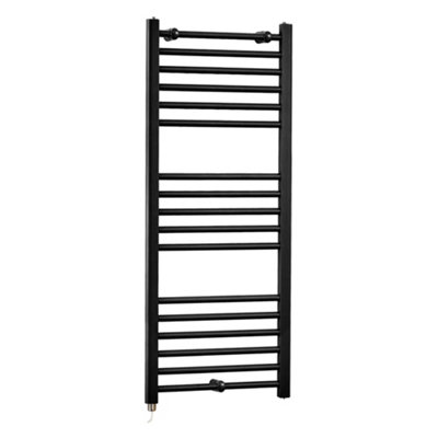 Homestylestore Black Straight Ladder Electric Heated Towel Rail 1200 X 500mm from B&Q