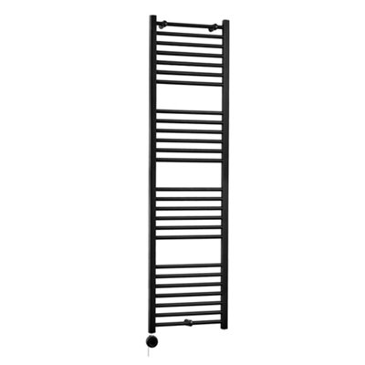 Homestylestore Black Straight Ladder Wifi Electric Heated Towel Rail 1800 X 500mm from B&Q