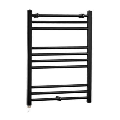 Homestylestore Black Straight Ladder Electric Heated Towel Rail 800 X 600mm from B&Q
