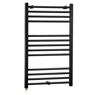 Homestylestore Black Straight Ladder Electric Heated Towel Rail 1000 X 600mm from B&Q