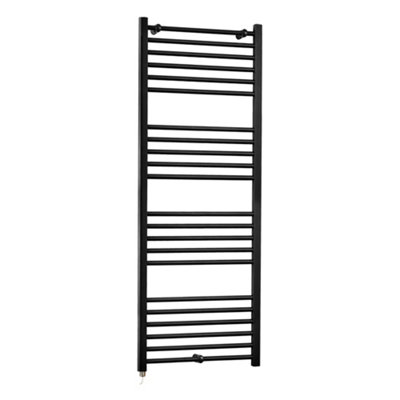 Homestylestore Black Straight Ladder Electric Heated Towel Rail 1600 X 600mm from B&Q