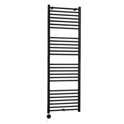 Homestylestore Black Straight Ladder Wifi Electric Heated Towel Rail 1800 X 600mm from B&Q